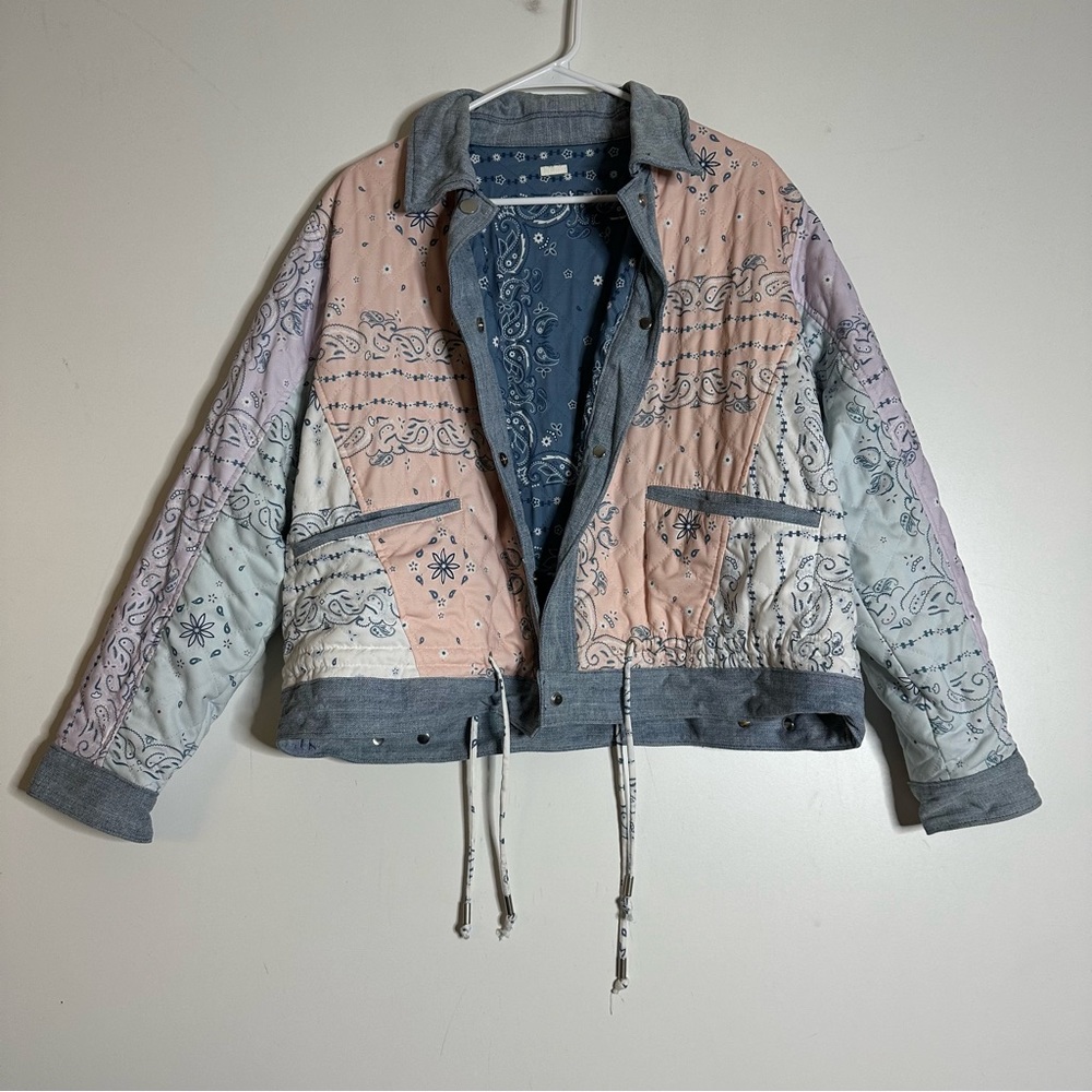 Blank Nyc Reversible Paisley Patchwork Denim Jack… - image 5